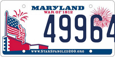 MD license plate 49964