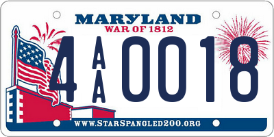 MD license plate 4AA0018