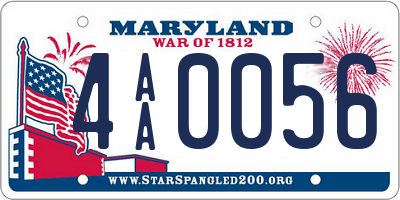 MD license plate 4AA0056