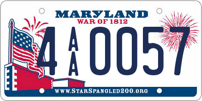 MD license plate 4AA0057