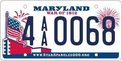 MD license plate 4AA0068