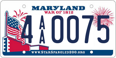 MD license plate 4AA0075