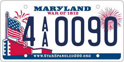 MD license plate 4AA0090