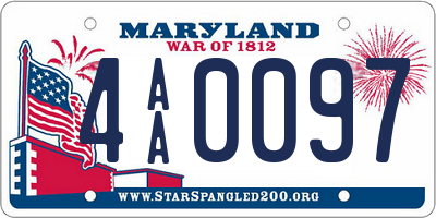 MD license plate 4AA0097