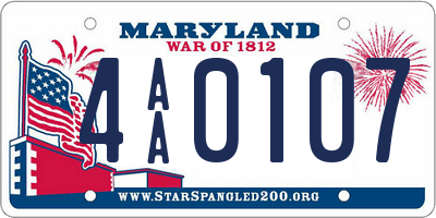 MD license plate 4AA0107