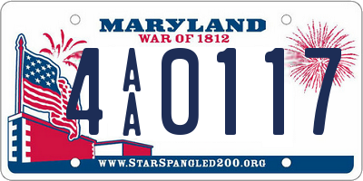 MD license plate 4AA0117