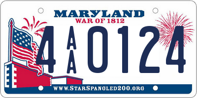 MD license plate 4AA0124