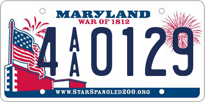 MD license plate 4AA0129