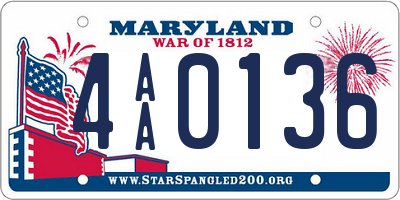 MD license plate 4AA0136