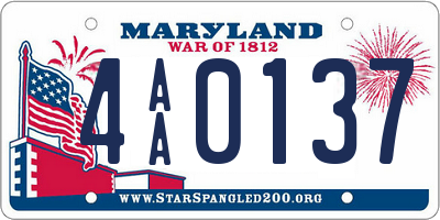 MD license plate 4AA0137