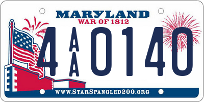 MD license plate 4AA0140