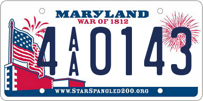 MD license plate 4AA0143