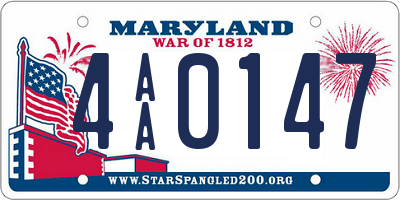 MD license plate 4AA0147
