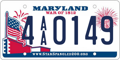 MD license plate 4AA0149