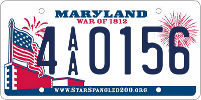 MD license plate 4AA0156