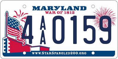 MD license plate 4AA0159