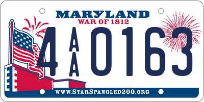 MD license plate 4AA0163