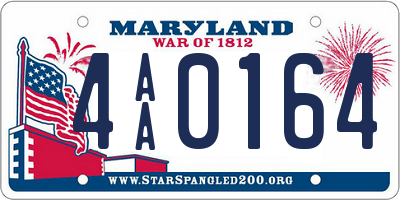 MD license plate 4AA0164