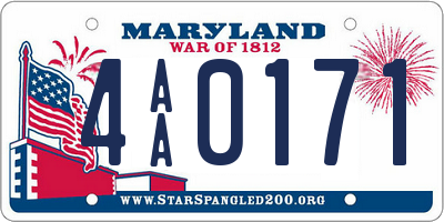 MD license plate 4AA0171