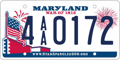 MD license plate 4AA0172