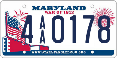 MD license plate 4AA0178
