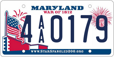 MD license plate 4AA0179