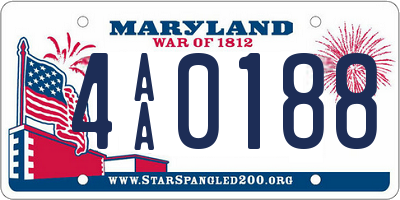 MD license plate 4AA0188