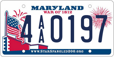 MD license plate 4AA0197