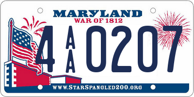 MD license plate 4AA0207