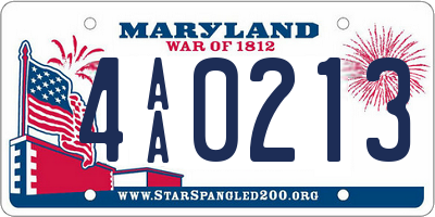 MD license plate 4AA0213