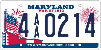 MD license plate 4AA0214