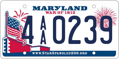 MD license plate 4AA0239