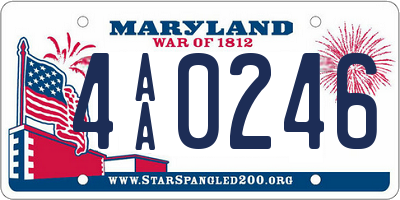 MD license plate 4AA0246