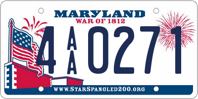 MD license plate 4AA0271