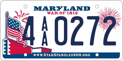 MD license plate 4AA0272