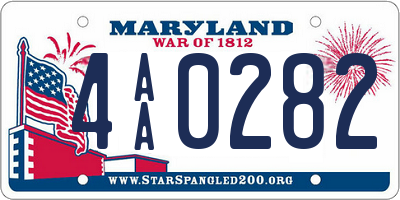 MD license plate 4AA0282