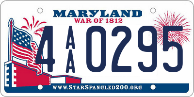 MD license plate 4AA0295