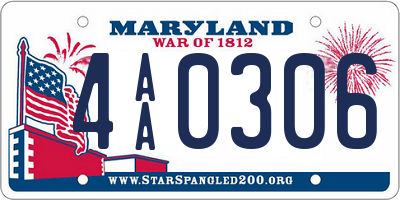 MD license plate 4AA0306