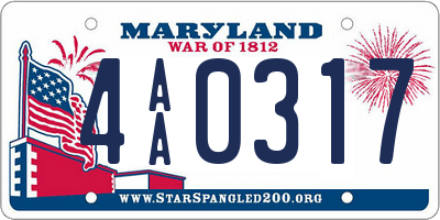 MD license plate 4AA0317