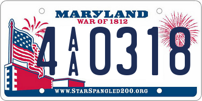 MD license plate 4AA0318