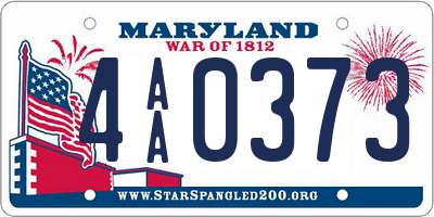MD license plate 4AA0373