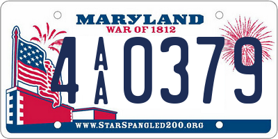 MD license plate 4AA0379