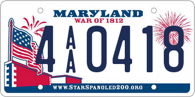 MD license plate 4AA0418