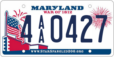 MD license plate 4AA0427