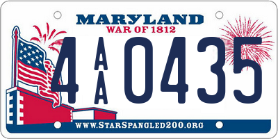 MD license plate 4AA0435