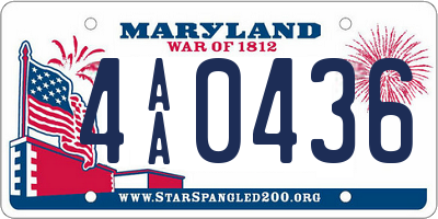 MD license plate 4AA0436