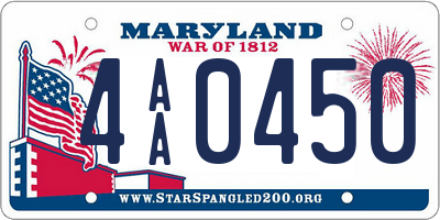 MD license plate 4AA0450