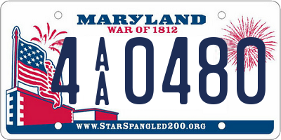 MD license plate 4AA0480