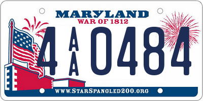 MD license plate 4AA0484
