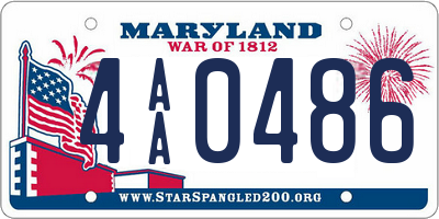 MD license plate 4AA0486